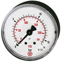 ID: 101534 - Standardmanometer Kunststoff, G 1/8 hinten, 0 - 16,0 bar/230 psi, Ø40