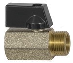 ID: 115730 - Mini-Kugelhahn »valve line«, MS vern., Drehgriff, G 1/4 IG/AG