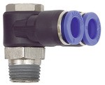 ID: 135658 - Y-Winkelsteckverschraubung »Blaue Serie«, drehbar, R 3/8 a. Ø12mm