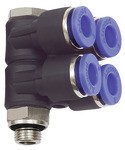 ID: 109702 - L-Mehrfachverteiler »Blaue Serie«, 4-fach, drehbar, G1/2 a. Ø12mm