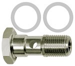 ID: 110446 - Hohlschraube, PTFE-Dichtring, einfach, G 3/8, Edelstahl 1.4404