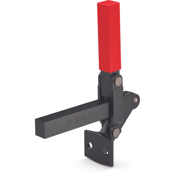 Vertikal-Kniehebelspanner, massiver Spannarm, Frontbefestigung, Spannarm Öffnungswinkel 180°, Handgr
