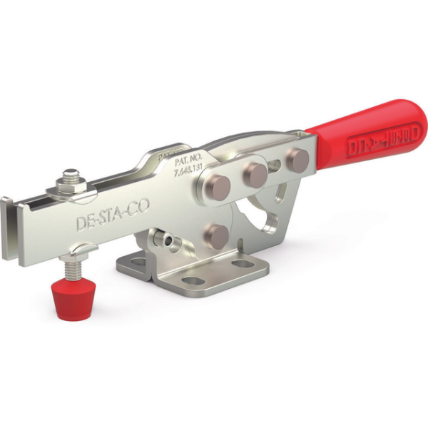 Horizonzal-Kniehebelspanner, U-Spannarm, Fuß abgewinkelt, Max. Haltekraft 2500 N, Spannarm Öffnungsw