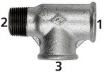ID: 113006 - T-Stück 134, IG/IG/AG, Rp/Rp/R 2, schwarzer Temperguss feuerverz.