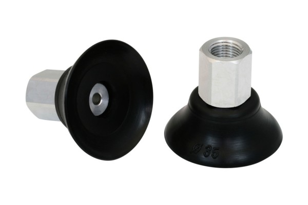 Flachsauggreifer (rund) PFYN 35 NBR-55 G1/8-IG