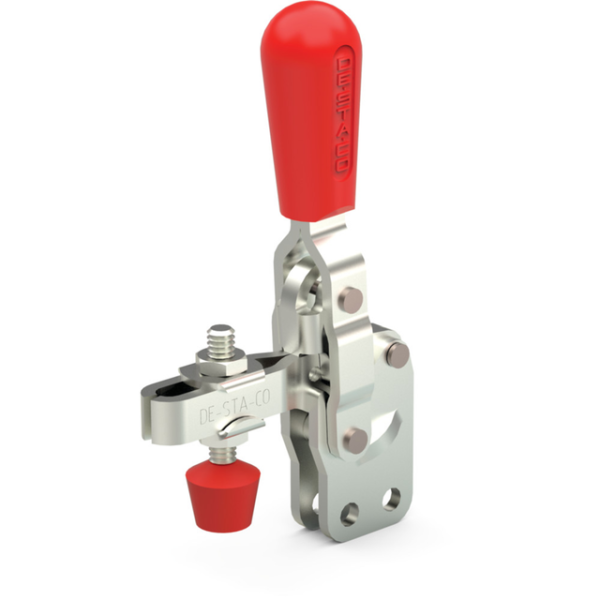 Vertikal-Kniehebelspanner U-Spannarm, Fuß gerade, Spannarm Öffnungswinkel 105°, Handgriff Öffnungswi