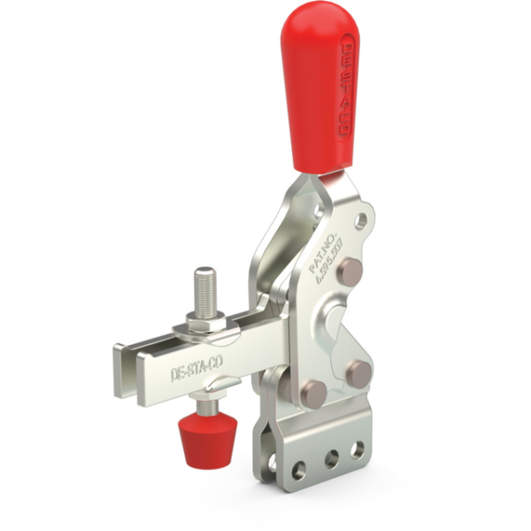 Vertikal-Kniehebelspanner U-Spannarm, Fuß gerade, Spannarm Öffnungswinkel 75°, Handgriff Öffnungswin