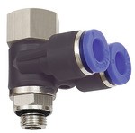 ID: 109636 - Y-Winkelsteckverschraubung »Blaue Serie« drehbar, G 1/4 i./a.