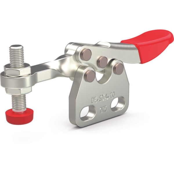 Horizontal-Kniehebelspanner, massiver Spannarm, Fuß gerade, Max. Haltekraft 270 N, Spannarm Öffnungs