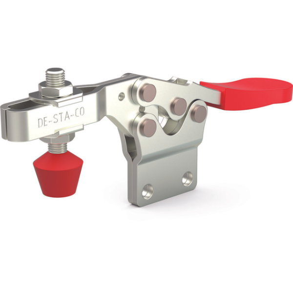 Horizontal-Kniehebelspanner, U-Spannarm, Fuß gerade, Max. Haltekraft 2220N, Spannarm Öffnungswinkel