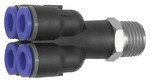 ID: 109791 - Mehrfachverteiler »Blaue Serie«, 4-fach, drehbar, R 1/4 a. Ø 4mm