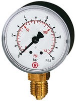 ID: 101667 - Standardmanometer Kunststoff, G 1/4 unten, 0 - 10,0 bar/145 psi, Ø 63