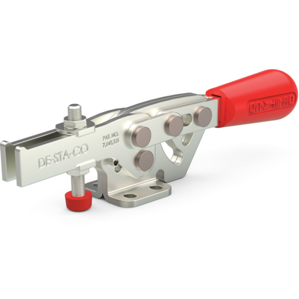 Horizonzal-Kniehebelspanner, U-Spannarm, Fuß abgewinkelt, Max. Haltekraft 1310 N, Spannarm Öffnungsw