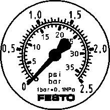 FMA-50-2.5-1/4-EN Flanschmanometer
