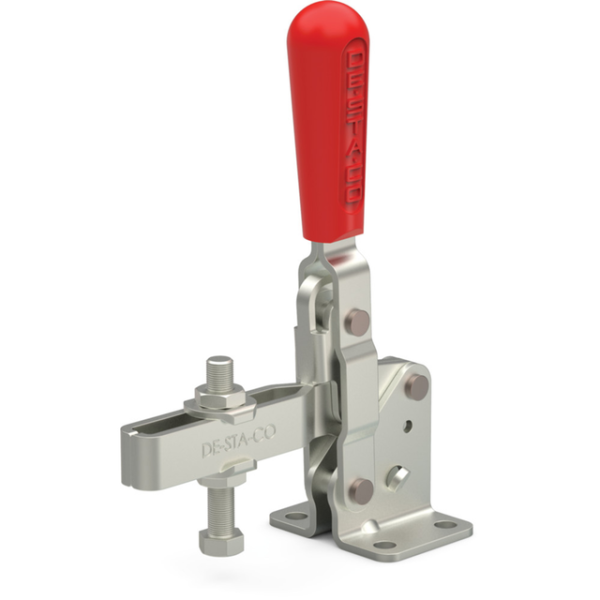 Vertikal-Kniehebelspanner U-Spannarm, Fuß abgewinkelt, Edelstahlausührung, Spannarm Öffnungswinkel 1