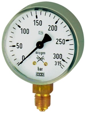 ID: 101296 - Manometer Sauerstoff, G 1/4 radial unten, 0 - 400 bar, Ø 63 mm