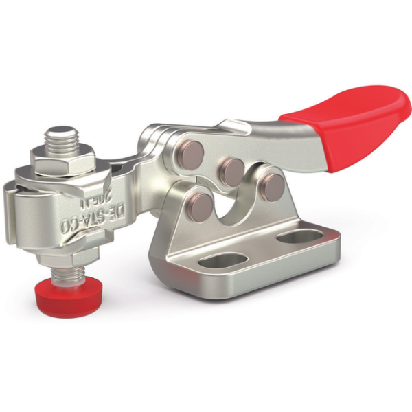 Horizontal-Kniehebelspanner, U-Spannarm, Fuß links abgewinkelt, Max. Haltekraft 270N, Spannarm Öffnu