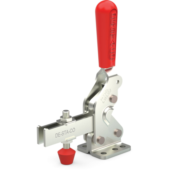 Vertikal-Kniehebelspanner U-Spannarm, Fuß abgewinkelt, Spannarm Öffnungswinkel 76°, Handgriff Öffnun