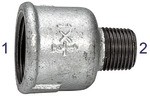 ID: 113123 - Reduziermuffe 246, IG/AG, Rp 1 1/2, R 1, schwarzer Temperguss