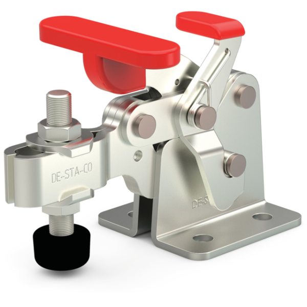 Horizontal-Kniehebelspanner, U-Spannarm, Fuß abgewinkelt mit Zusatzverriegelung DESTACO Toggle Lock