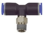 ID: 109497 - T-Steckverschraubung »Blaue Serie«, drehbar, R 1/4 außen Ø 10 mm