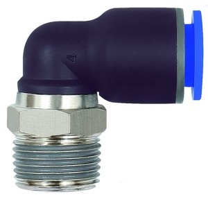 ID: 135641 - L-Steckverschraubung »Blaue Serie«, drehbar, R 1/2 außen, Ø 14 mm