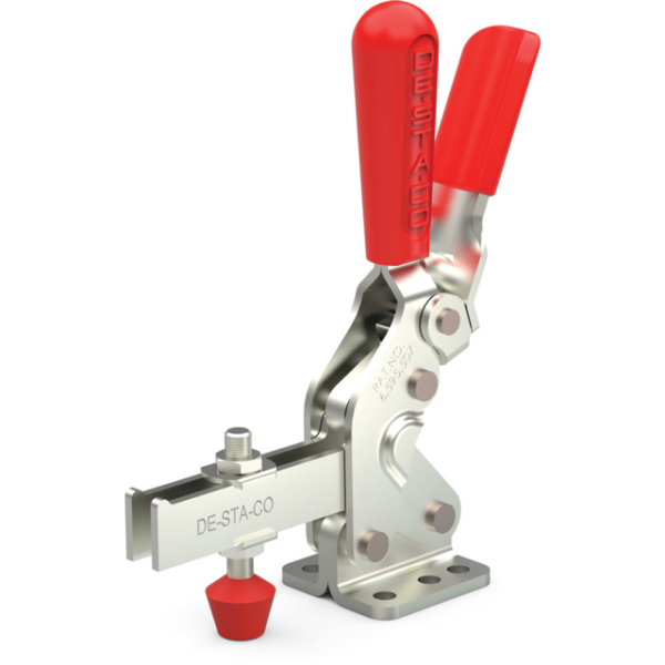 Vertikal-Kniehebelspanner U-Spannarm, Fuß abgewinkelt mit Zusatzverriegelung DESTACO Toggle Lock Plu