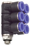 ID: 109712 - L-Mehrfachverteiler »Blaue Serie«, 6-fach, drehbar, G 1/8 a. Ø8mm
