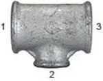 ID: 125298 - T-Stück 130, IG/IG/IG, Rp 3/4, T-Abzweig Rp 1/4, schw. Temperguss