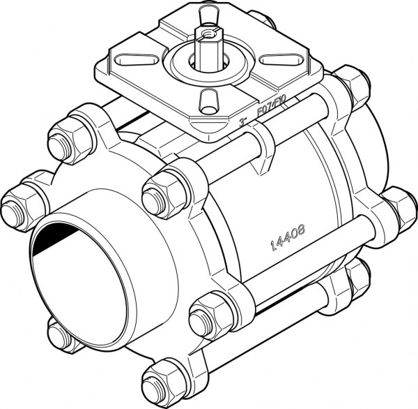 "VZBA-3""-WW-63-T-22-F0710-V4V4T Kugelhahn"
