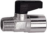 ID: 103354 - Mini-Kugelhahn mit Drehgriff, Messing vern., R/Rp 3/8 AG / 1/4 IG