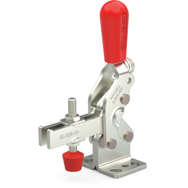 Vertikal-Kniehebelspanner u-Spannarm, Fuß abgewinkelt, Spannarm Öffnungswinkel 90°, Handgriff Öffnun