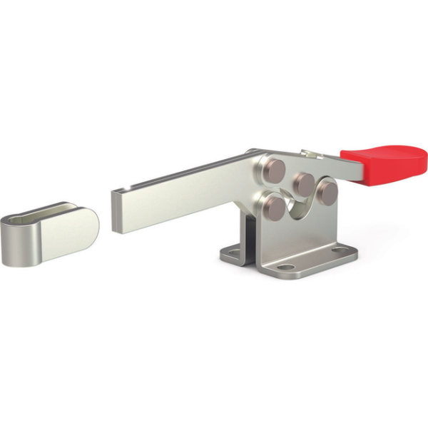 Horizontal-Kniehebelspanner, U-Spannarm, Fuß abgewinkelt, Max. Haltekraft 890N, Spannarm Öffnungswin