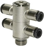 ID: 108818 - T-Mehrfachverteiler 4-fach »click-clock«, drehbar, G 1/4 a. Ø 6mm