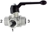 ID: 103381 - 3-Wege-Kugelhahn, Stand., L-Bohr., Messing vern., Rp 1 1/2, DN 40