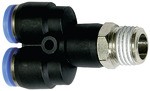 ID: 109614 - Y-Steckverschraubung »Blaue Serie«, drehbar, R 1/4 außen, Ø 12 mm