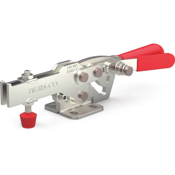 Horizonzal-Kniehebelspanner, U-Spannarm, Fuß abgewinkelt mit Zusatzverriegelung DESTACO Toggle Lock